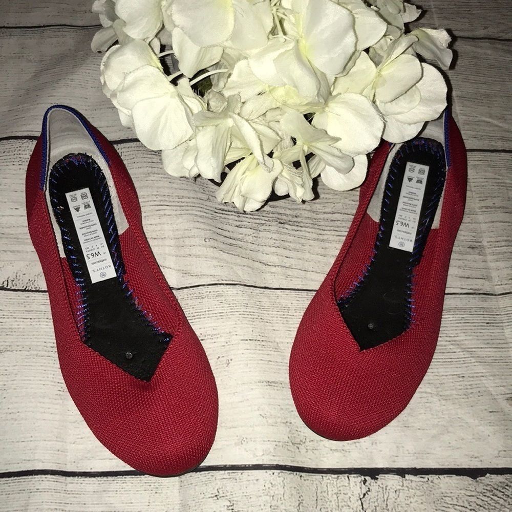 Rothy’s Red Rounded Toe Ballet Flats NO INSOLE 6.5